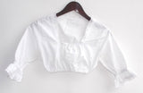 Damen Trachten Dirndl Bluse weiß m. Lochspitze Gr. 36