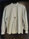 Damen Trachten Bluse/Hemd Grün-Weiß gestreift ca. Gr. 44