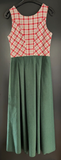 Damen Trachten Dirndl ärmellos rot grün gemustert ca. Gr. 40 v. Distler