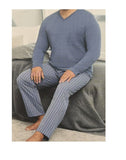 Herren Schlafanzug Plus Size 2-Teilig Langarm Gr. 2XL 3XL 4XL