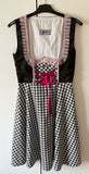 Damen Trachten Dirndl ärmellos Schwarz/Weiß kariert Gr. 40 v. Lifos