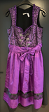 Damen Trachten Dirndl ärmellos Schwarz/Lila mit Schürze ca. Gr. 44 v. C&A