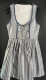 Damen Trachten Dirndl ärmellos hellblau gemustert ca. Gr. 38