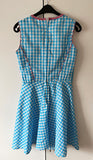 Damen Trachten Dirndl ärmellos Blau/Weiß kariert Gr. 38 v. T. Point