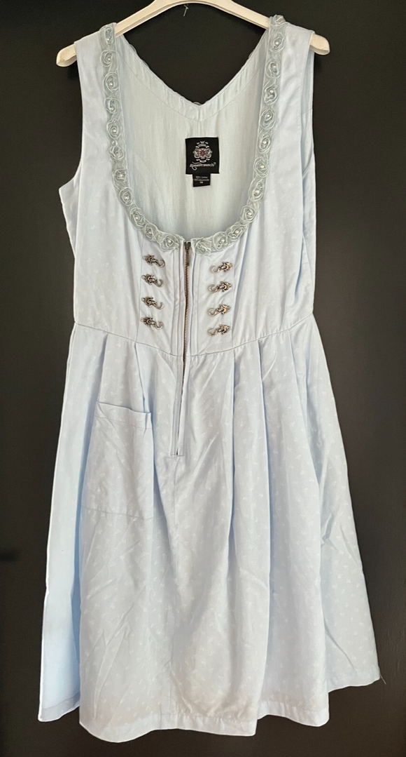 Damen Trachten Dirndl ärmellos hellblau, weiß ca. Gr. 38 v. Alpenrausch