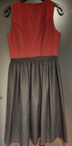 Damen Trachten Dirndl ärmellos Rot Schwarz gemustert Gr. 44 v. Salzburger Dirndl