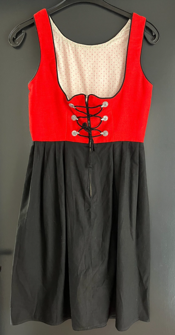 Damen Trachten Dirndl ärmellos Rot, schwarz ca. Gr. 40