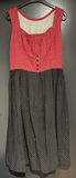 Damen Trachten Dirndl ärmellos Rot, Schwarz, Weiß gemustert Gr. 40