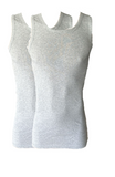 Herren Achselshirt Unterhemd Feinripp 2er-Pack  Weiß,Schwarz,Grau Gr.M