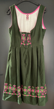 Damen Trachten Dirndl ärmellos Grün mit rosa Stickerei Gr. 38 v. Heller Trachten