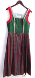 Damen Trachten Dirndl ärmellos Oberteil grün, Rock gestreift Gr. 38 v. Isola