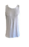 Herren Muskelshirt Unterhemd Mikrofaser Ärmellos Weiß, Navy Gr. M