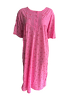 Damen Nachthemd Kurzarm Blau, Grün, Apricot, Lila, Pink Gr. M, L, XL, 2XL