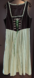 Damen Trachten Dirndl ärmellos Schwarz, Grün-Weiß kariert ca. Gr. 44