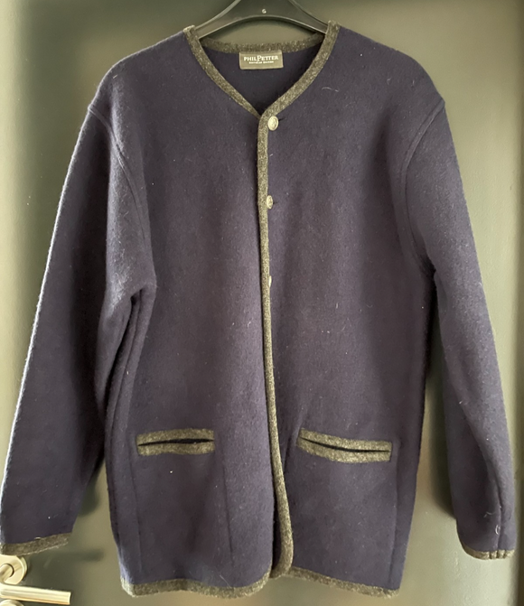 Herren Trachten Janker/Jacke Blau, Grau ca. Gr. 44-46 v. Phil Petter