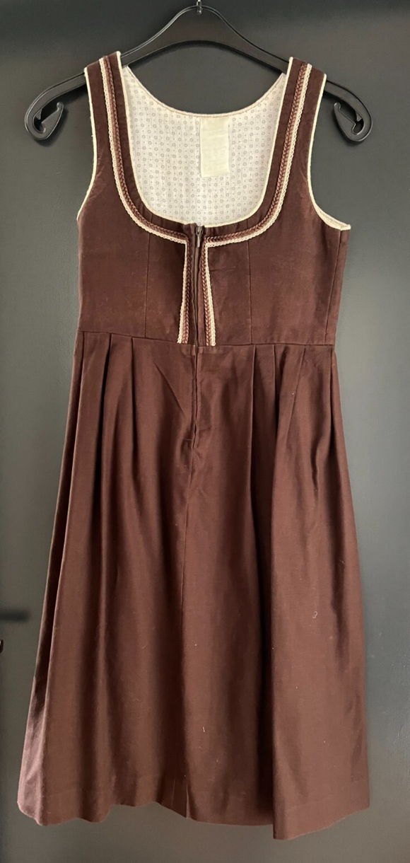 Damen Trachten Dirndl ärmellos braunca. Gr. 38 v. Eger Dirndl