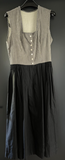 Damen Trachten Dirndl ärmellos Grau/Grün, Schwarz gemustert ca. Gr. 36