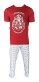 Herren Schlafanzug 2-Teilig Kurzarm Grau Rot Blau Navy Gr. M L XL