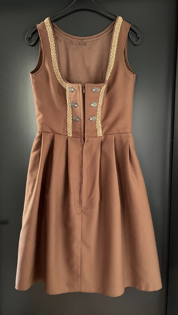 Damen Trachten Dirndl ärmellos braun ca. Gr. 40