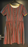 Damen Trachten Dirndl kurzarm Grün-Rot schimmernd/gemustert ca. Gr. 42