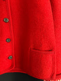 Damen Trachten Janker/Jacke Rot, Weiß gemustert ca. Gr. 42