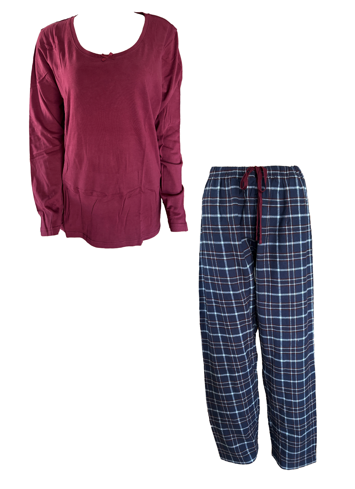 Tomwell Schlafanzug Damen Langarm Gerippt Pyjama Set