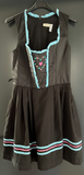 Damen Trachten Dirndl ärmellos Schwarz, Blau-Weiß ca. Gr. 36 v. C&A