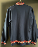 Damen Trachten Oberteil langarm Blau mit Stickerei ca. Gr. 46 v. Morild