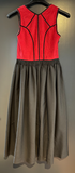 Kinder Trachten Dirndl ärmellos Rot, Schwarz ca. Gr. 152