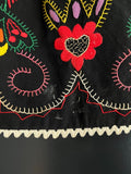 Damen Trachten Dirndl Schürze Schwarz mit Stickerei Länge ca. 43 cm