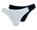 Damen Minislips Unterhose 2er Pack Weiß Schwarz Baumwolle Gr. S M L XL 2XL