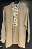 Herren Trachten Hemd langarm Beige ca. Gr. L v. Misto