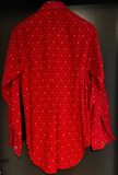 Herren Trachten Hemd langarm Rot gemustert ca. Gr. M v. Textil Appel