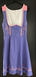 Damen Trachten Dirndl ärmellos lila, rosa Stickerei ca. Gr. 40 v. Lifos