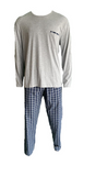Herren Pyjama/Schlafanzug Schwarz, Blau, Grau, Gr. 2XL, 3XL, 4XL, 5XL