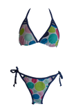 Damen Triangel Bikini Blau oder Braun gemustert Gr. 34 36 38 40 42 44 NEU