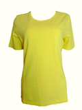 Capuccino Damen T-Shirt Kurzarm Gelb Dunkelblau Baumwolle Gr. 38 40
