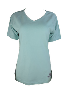 Joy Damen T-Shirt ADELE Kurzarm Mintgrün Lila Baumwolle Gr. 36 38 40