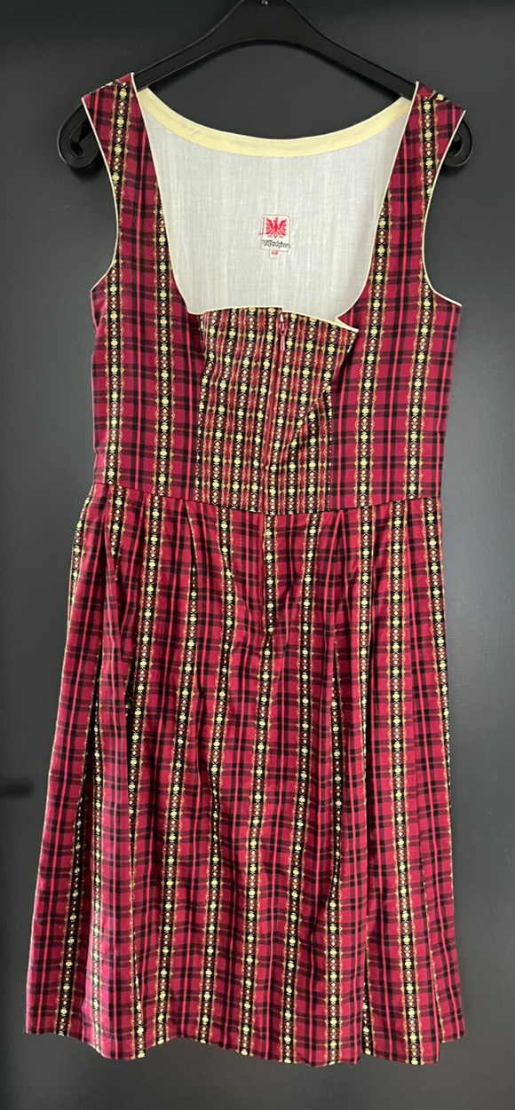 Damen Trachten Dirndl ärmellos rot gemustert ca. Gr. 42 v. Wachter