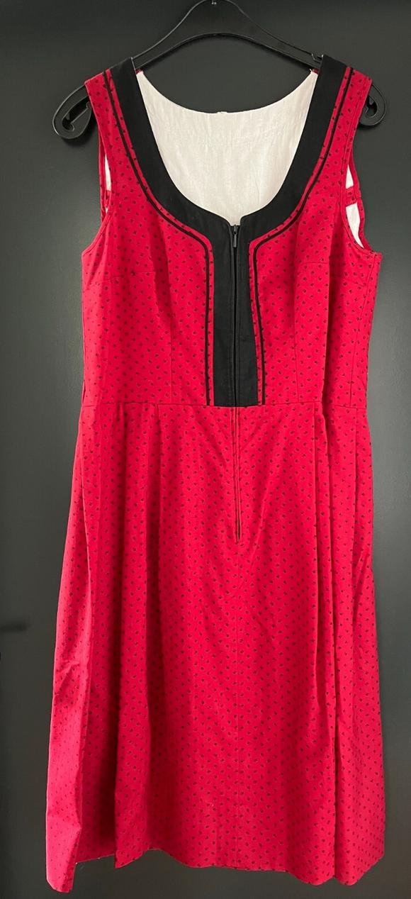 Damen Trachten Dirndl ärmellos rot schwarz gemustert ca. Gr. 40