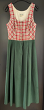 Damen Trachten Dirndl ärmellos rot grün gemustert ca. Gr. 40 v. Distler