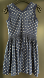 Damen Trachten Dirndl ärmellos blau weiß gemustert ca. Gr. 38