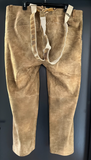 Herren Trachten Hose/Lederhose mit Träger braun ca. Gr. 56 v. Distler