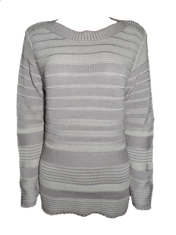 Capuccino Damen Pullover Langarm Grau Gr. 38