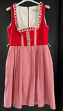 Damen Trachten Dirndl ärmellos rot weiß gemustert Gr. 42 v. Country Lady
