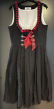Damen Trachten Dirndl ärmellos Schwarz, Weiß gepunktet Gr. 38 v. Landhaus Tracht