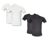 Herren T-Shirt Doppelpack Kurzarm Extra Slim Fit Schwarz Weiß Gr. M L XL 2XL