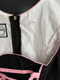 Damen Trachten Dirndl ärmellos Schwarz, Rosa gemustert Gr. 40 v. Oscartrachten