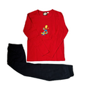 Jungen Pyjama Schlafanzug Langarm Snoopy Blau, Simpson Rot, Snoopy Navy Gr. 128