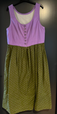 Damen Trachten Dirndl ärmellos Lila, Grün gemustert ca. Gr. 40